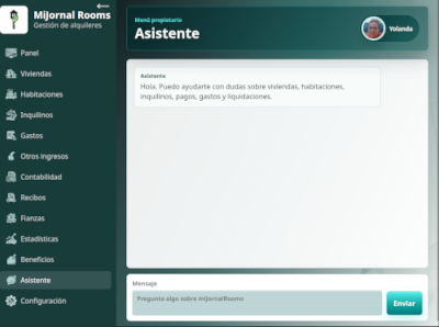 Asistente con IA responsivo tablet
